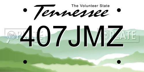 407JMZ Tennessee License Plate