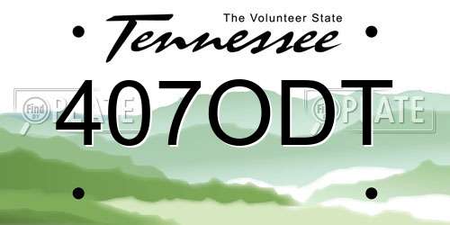 407ODT Tennessee License Plate