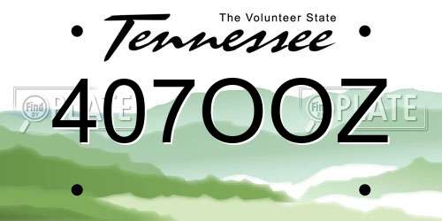 407OOZ Tennessee License Plate