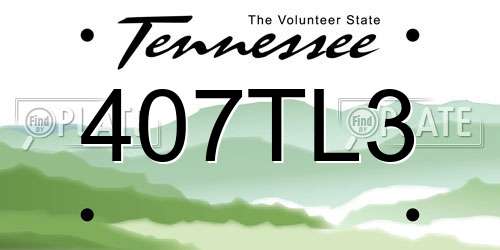 407TL3 Tennessee License Plate
