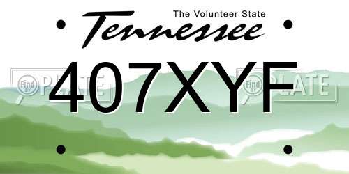 407XYF Tennessee License Plate