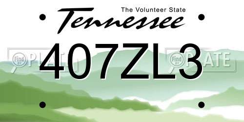 407ZL3 Tennessee License Plate