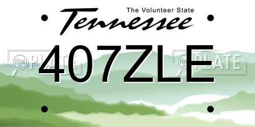 407ZLE Tennessee License Plate