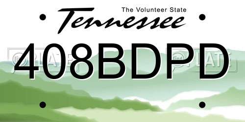 408BDPD Tennessee License Plate