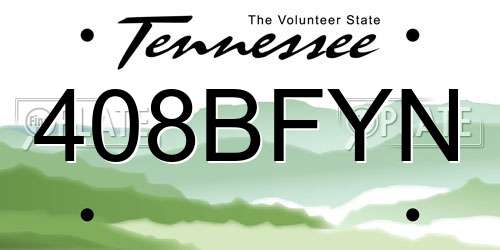 408BFYN Tennessee License Plate