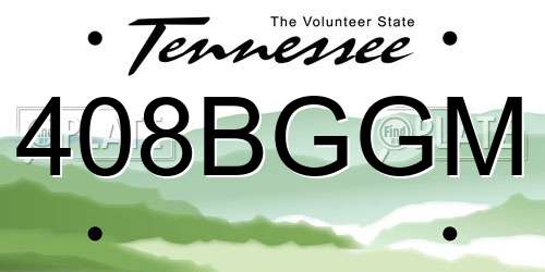 408BGGM Tennessee License Plate