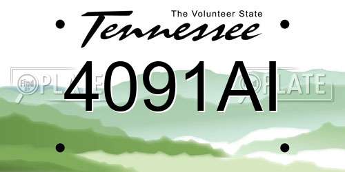 4091AI Tennessee License Plate