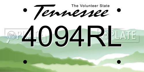 4094RL Tennessee License Plate