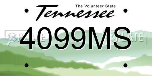 4099MS Tennessee License Plate