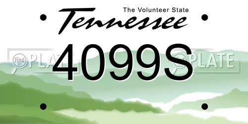 4099S Tennessee License Plate