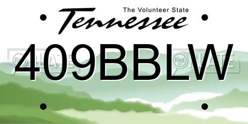 409BBLW Tennessee License Plate
