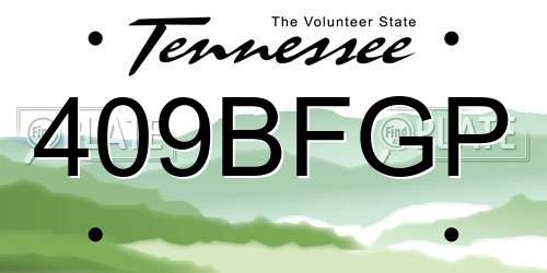 409BFGP Tennessee License Plate