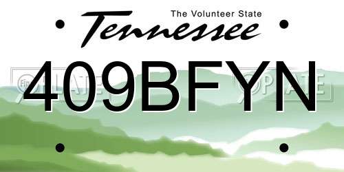 409BFYN Tennessee License Plate