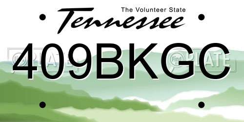 409BKGC Tennessee License Plate