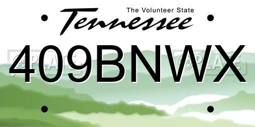 409BNWX Tennessee License Plate
