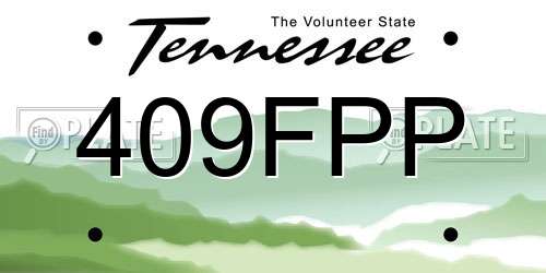 409FPP Tennessee License Plate