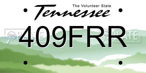 409FRR Tennessee License Plate