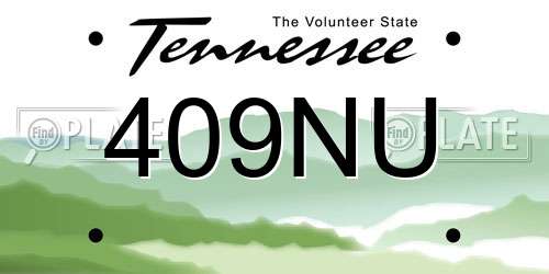 409NU Tennessee License Plate