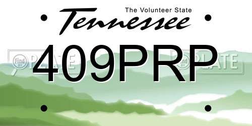 409PRP Tennessee License Plate