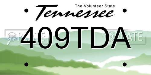409TDA Tennessee License Plate