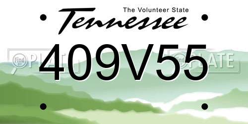 409V55 Tennessee License Plate