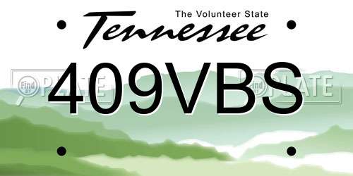 409VBS Tennessee License Plate