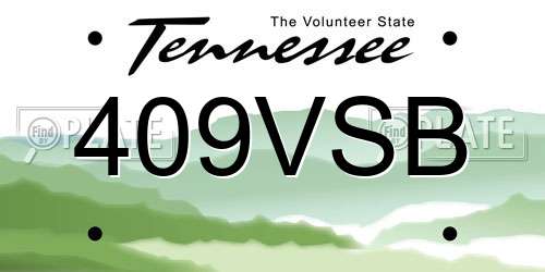 409VSB Tennessee License Plate
