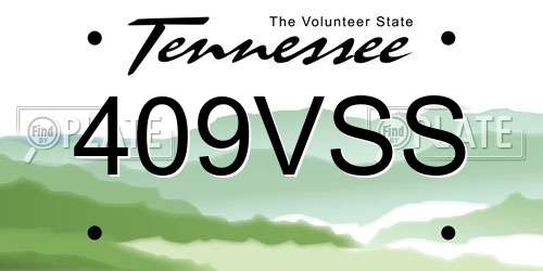 409VSS Tennessee License Plate