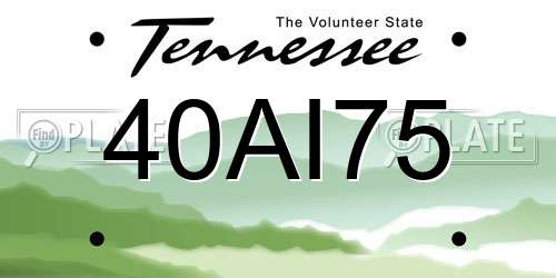 40AI75 Tennessee License Plate
