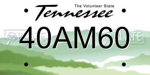 40AM60 Tennessee License Plate