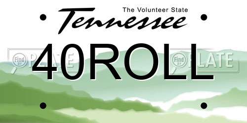 40ROLL Tennessee License Plate
