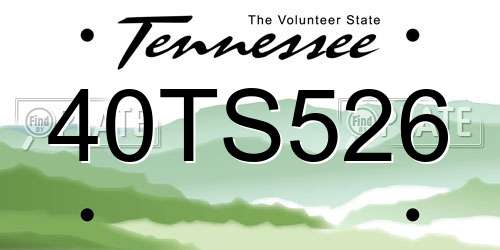 40TS526 Tennessee License Plate