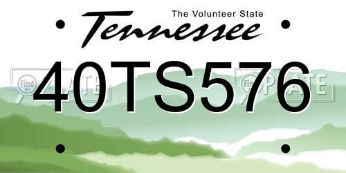 40TS576 Tennessee License Plate