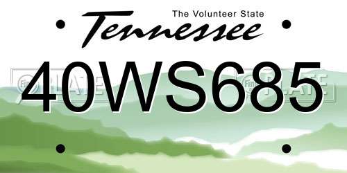 40WS685 Tennessee License Plate