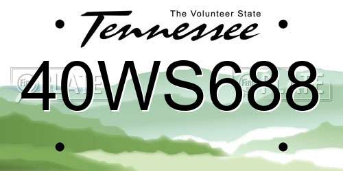 40WS688 Tennessee License Plate