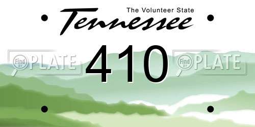 410 Tennessee License Plate