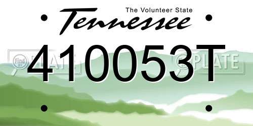 410053T Tennessee License Plate