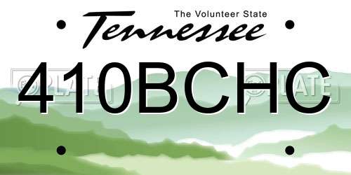410BCHC Tennessee License Plate