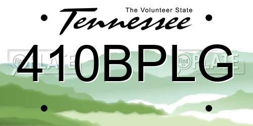 410BPLG Tennessee License Plate