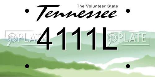 4111L Tennessee License Plate