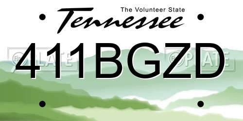 411BGZD Tennessee License Plate