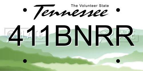 411BNRR Tennessee License Plate