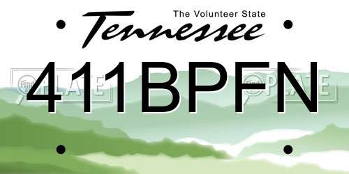 411BPFN Tennessee License Plate
