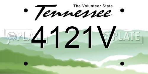 4121V Tennessee License Plate