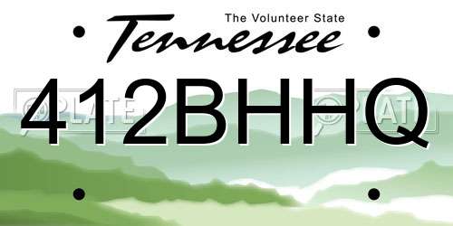 412BHHQ Tennessee License Plate