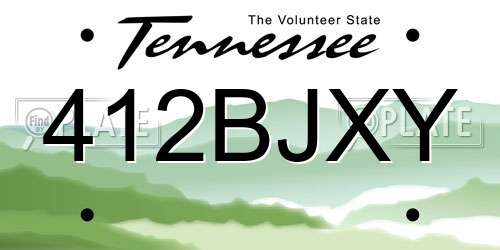 412BJXY Tennessee License Plate