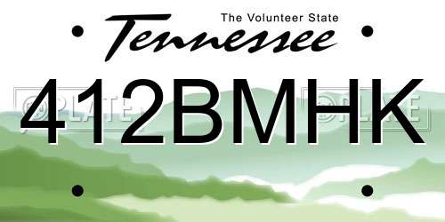 412BMHK Tennessee License Plate