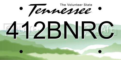 412BNRC Tennessee License Plate