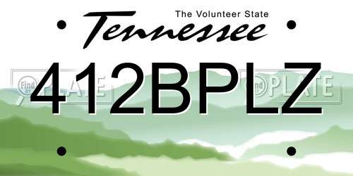 412BPLZ Tennessee License Plate