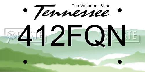 412FQN Tennessee License Plate